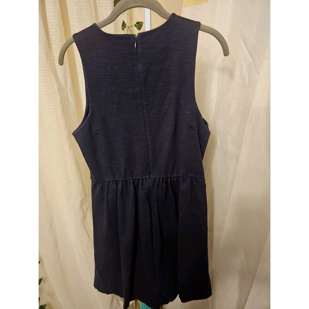 Madewell Stretch Fark Zip Back Knee Length Denim Dress Size M - Picture 5 of 5